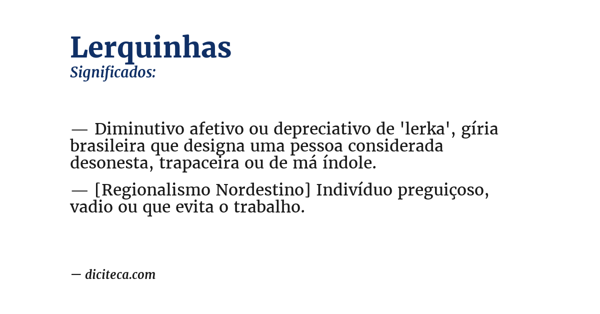 Significado de lerquinhas
