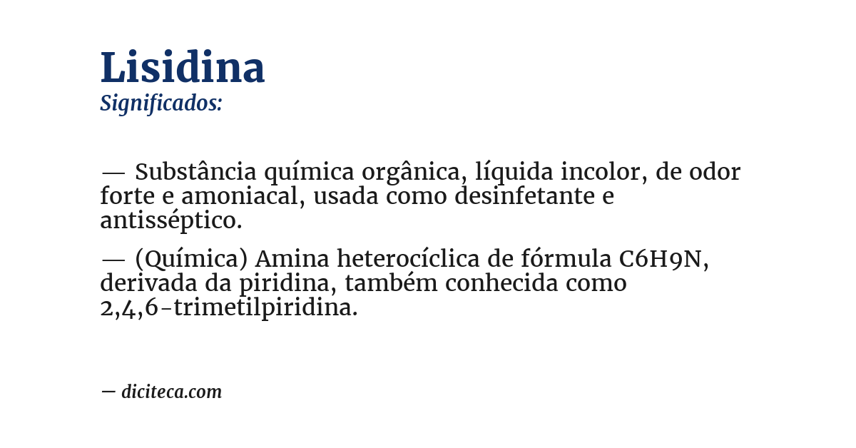 Significado de lisidina