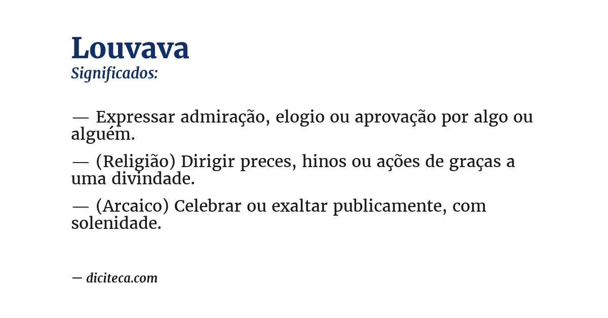Significado de louvava