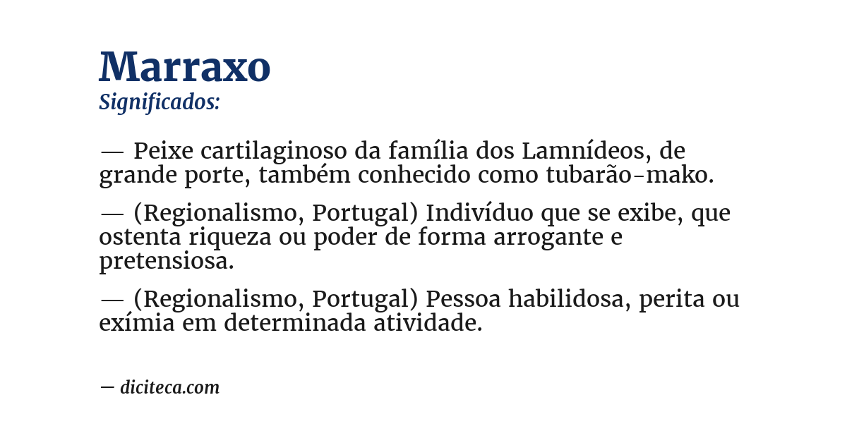 Significado de marraxo