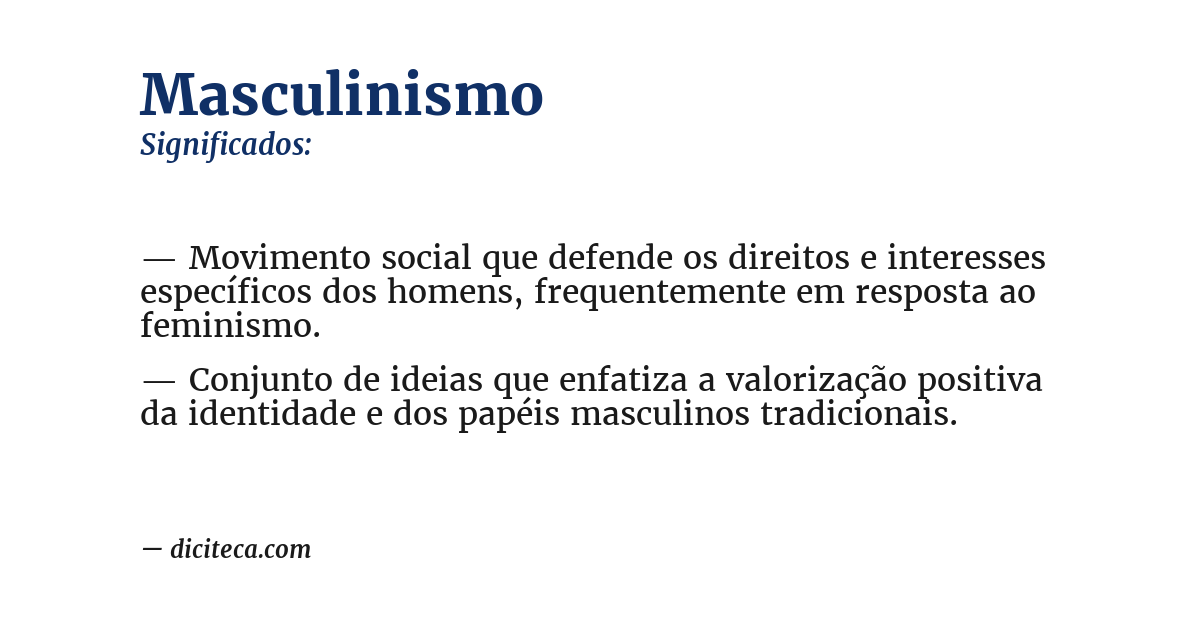 Significado de masculinismo