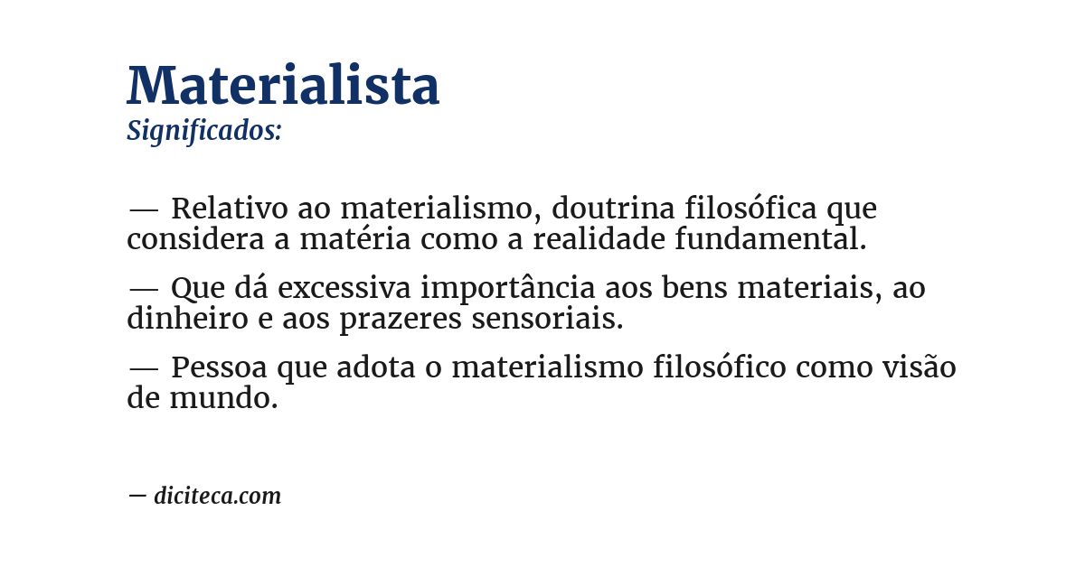 Significado de materialista
