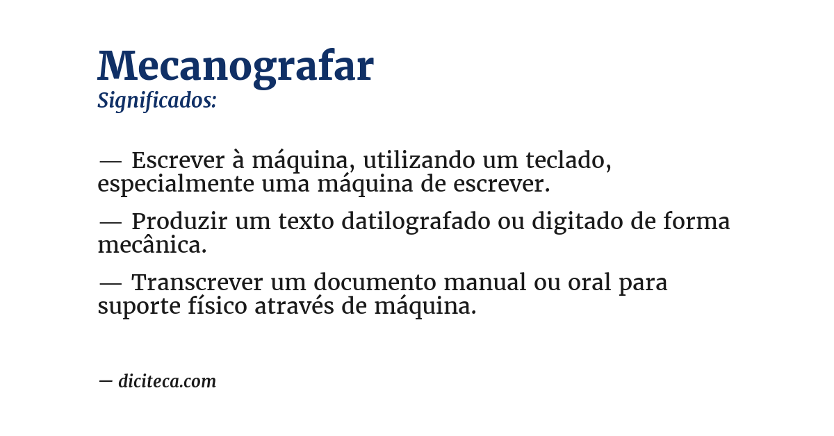 Significado de mecanografar