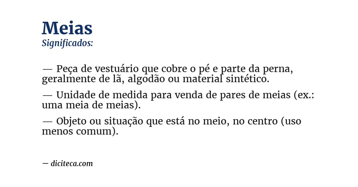 Significado de meias