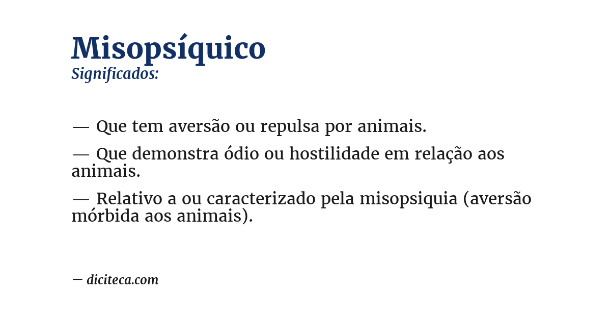 Significado de misopsíquico
