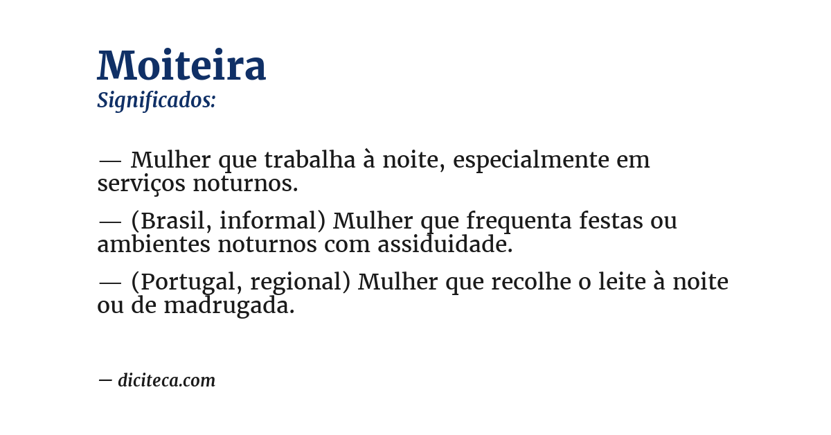 Significado de moiteira