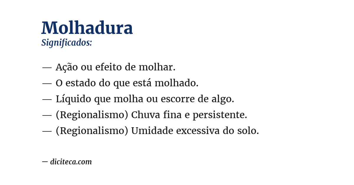 Significado de molhadura