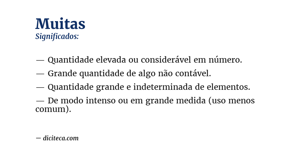 Significado de muitas