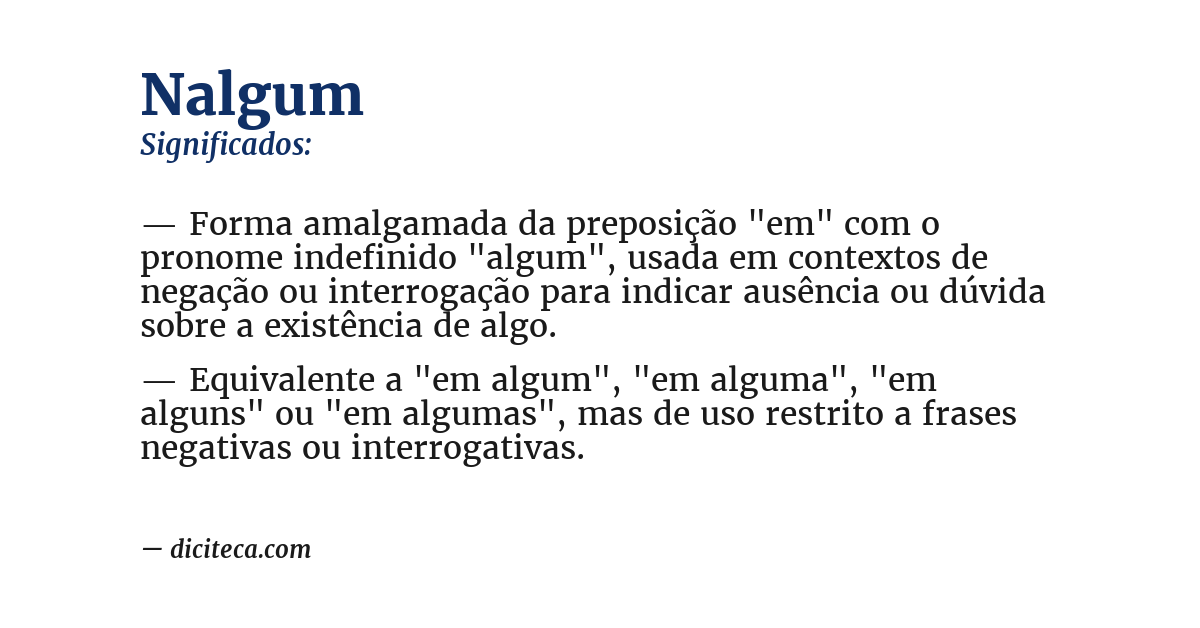 Significado de nalgum