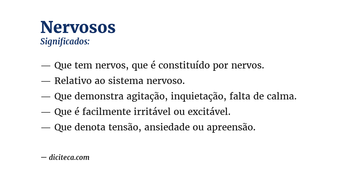 Significado de nervosos