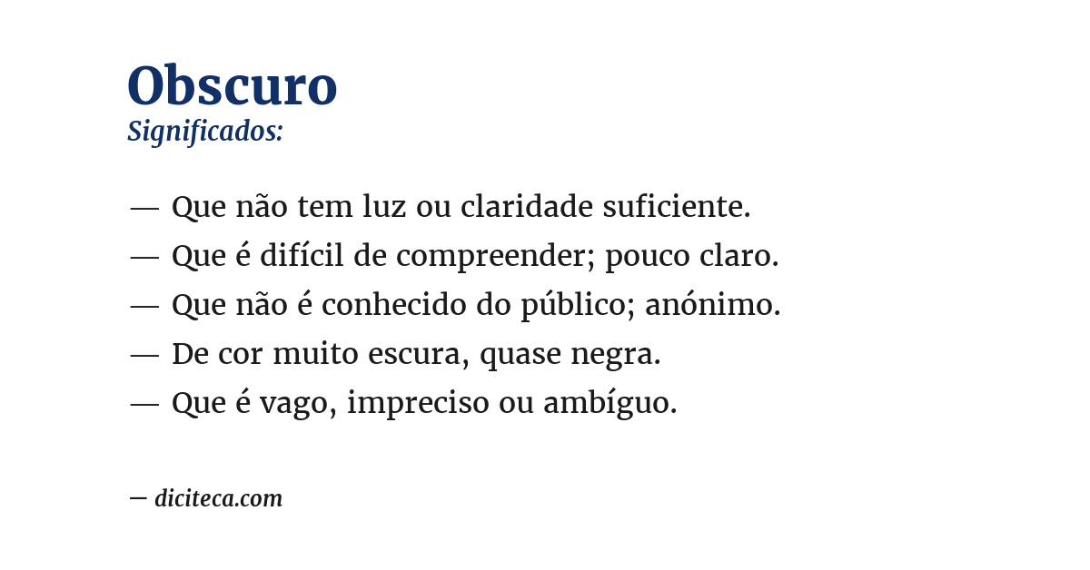 Significado de obscuro