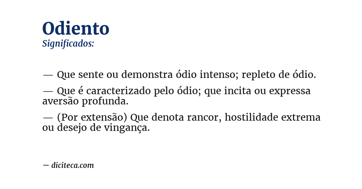Significado de odiento
