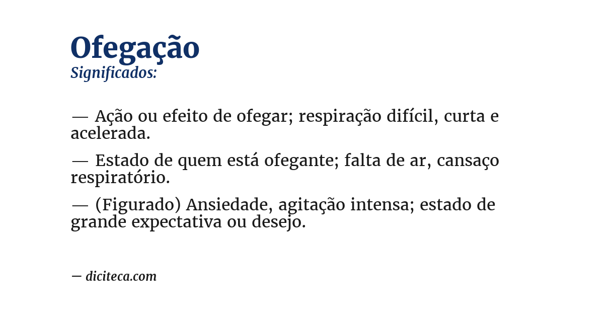 Significado de ofegação