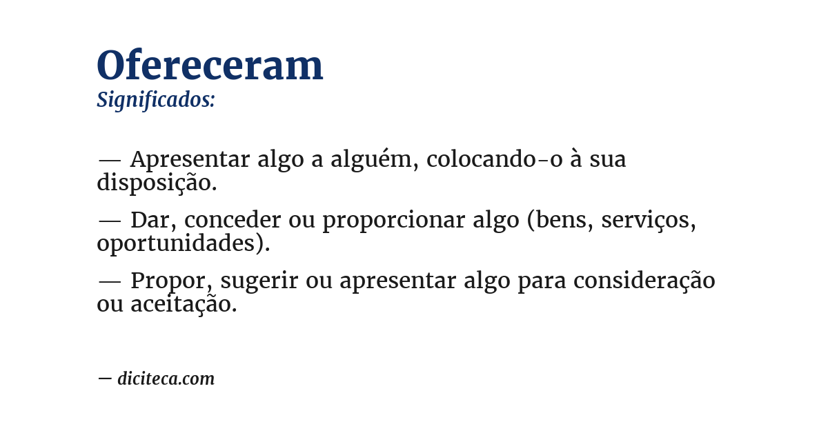 Significado de ofereceram
