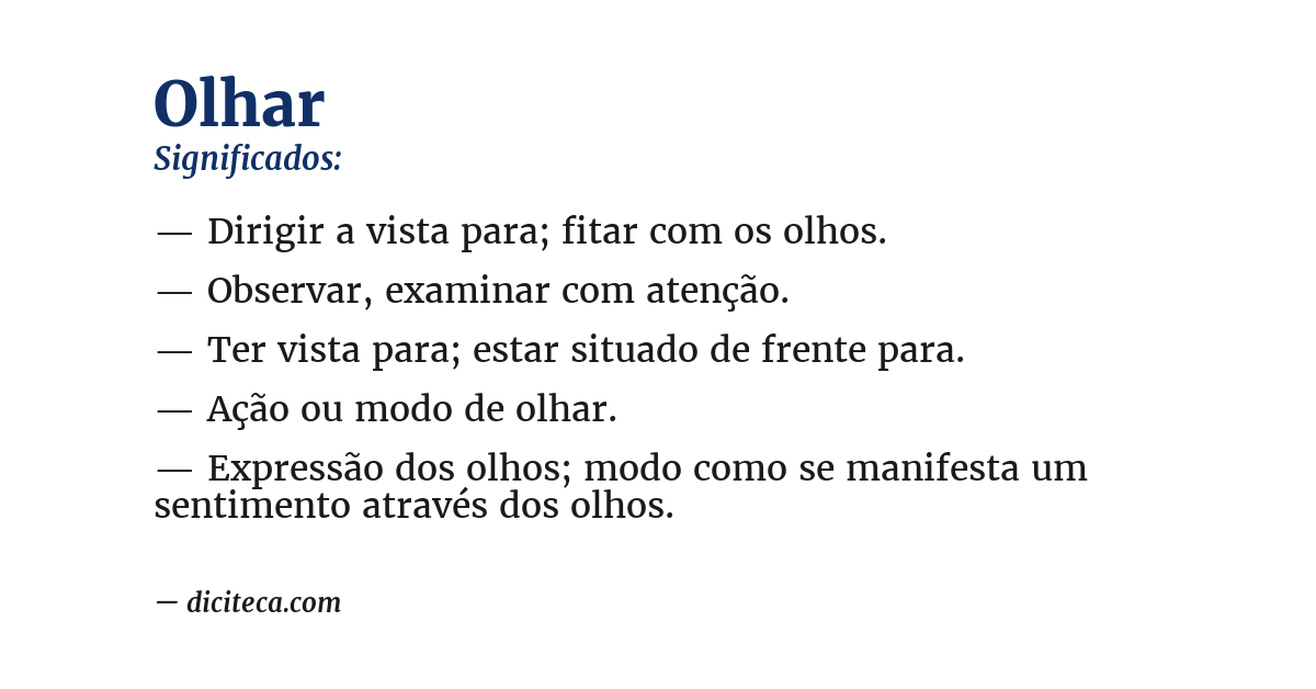 Significado de olhar