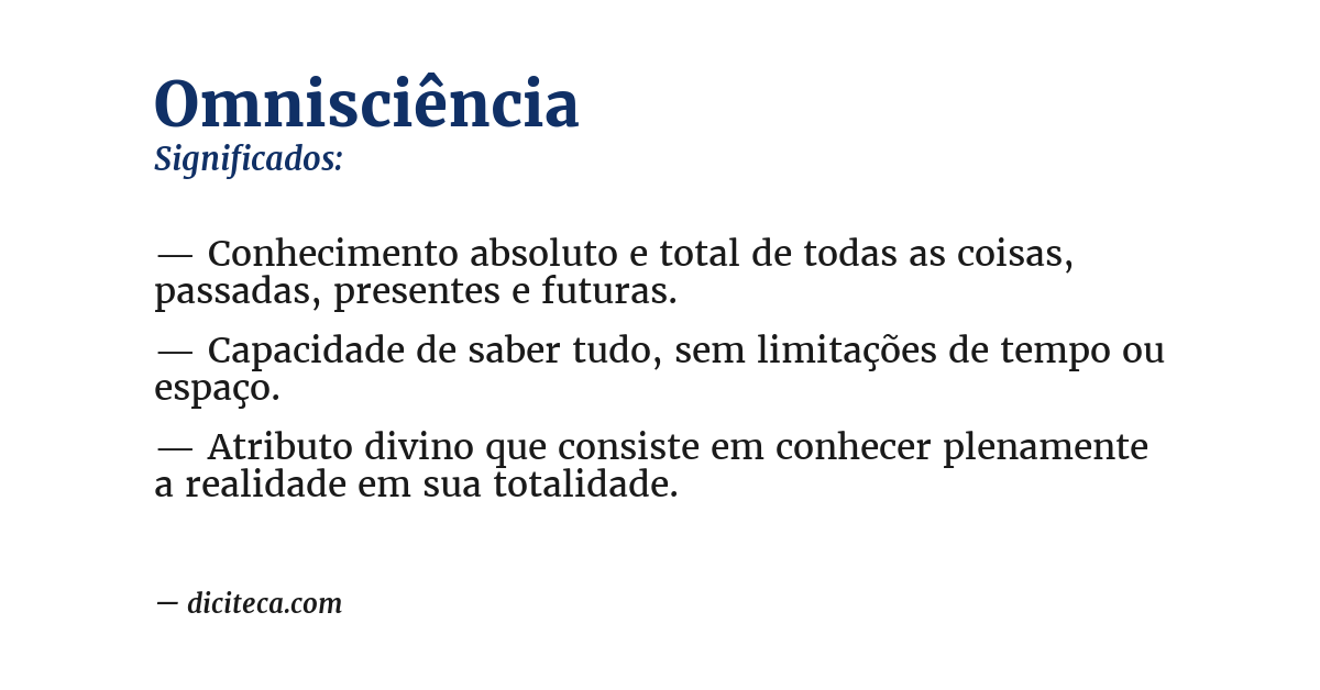 Significado de omnisciência
