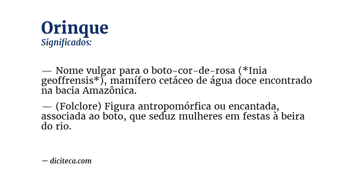 Significado de orinque