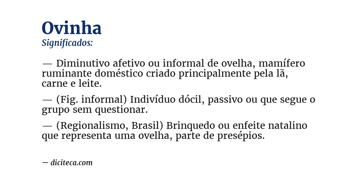 Significado de ovinha