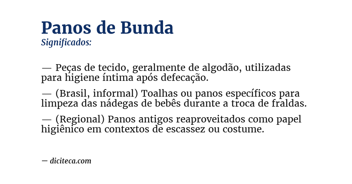 Significado de panos de bunda