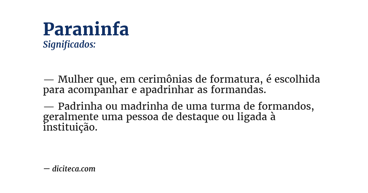 Significado de paraninfa
