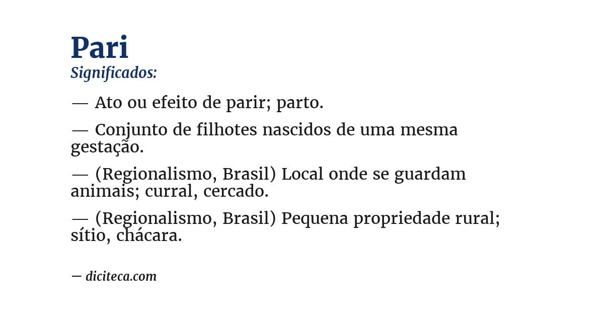 Significado de pari