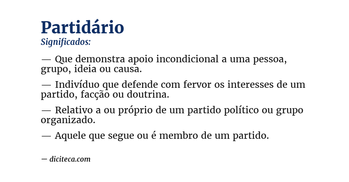Significado de partidário