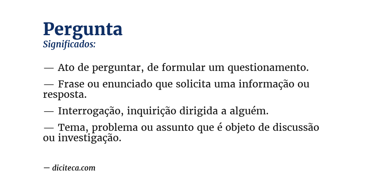 Significado de pergunta