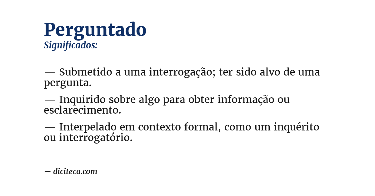 Significado de perguntado