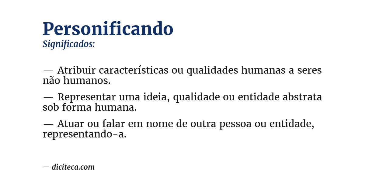Significado de personificando