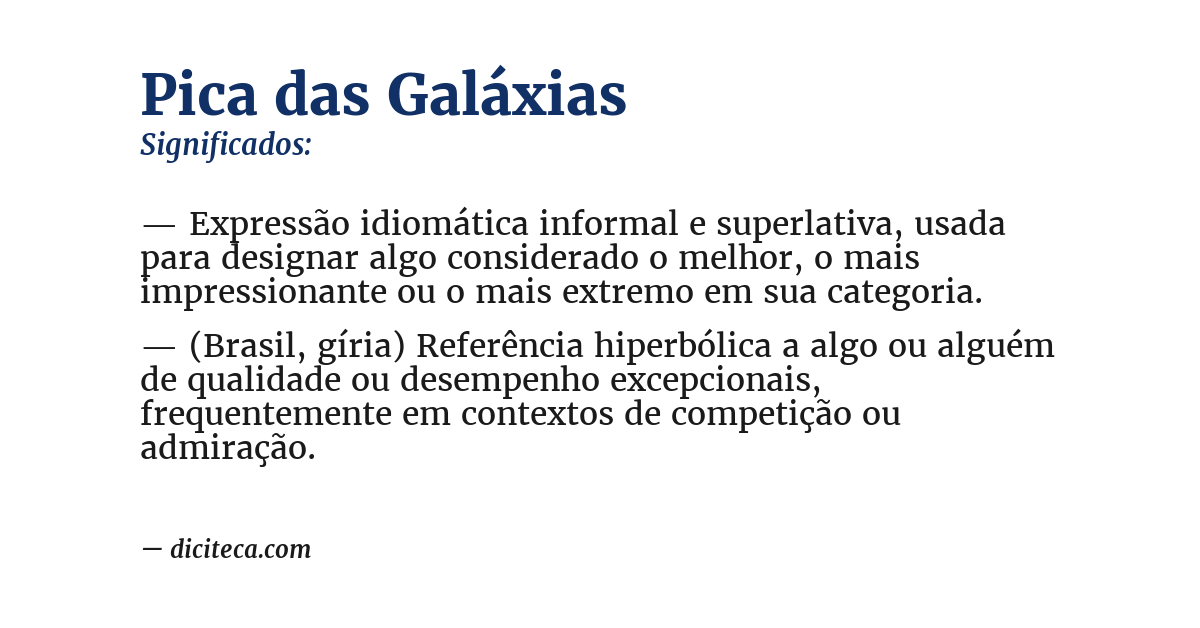 Significado de pica das galáxias