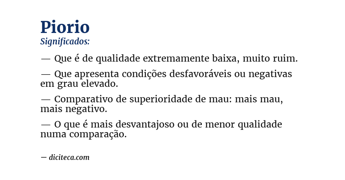 Significado de piorio