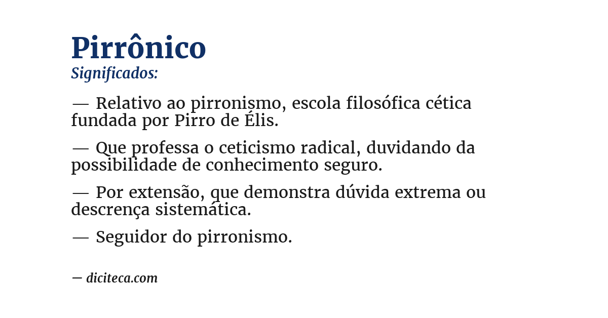 Significado de pirrônico