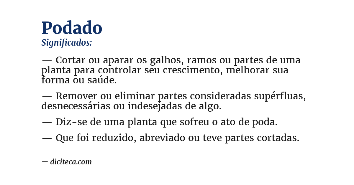 Significado de podado