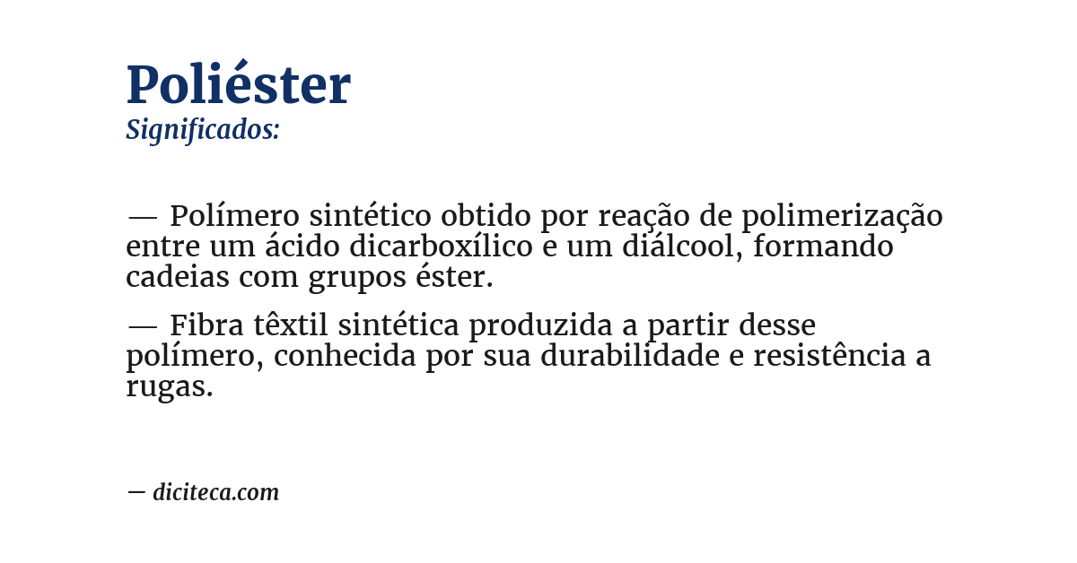 Significado de poliéster