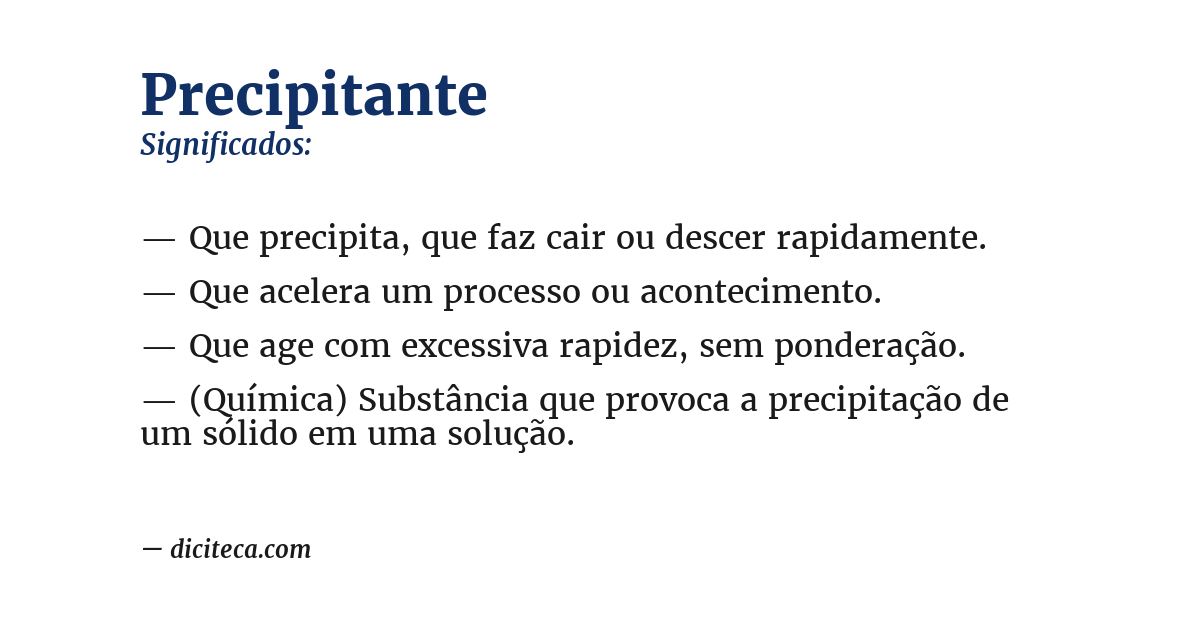 Significado de precipitante