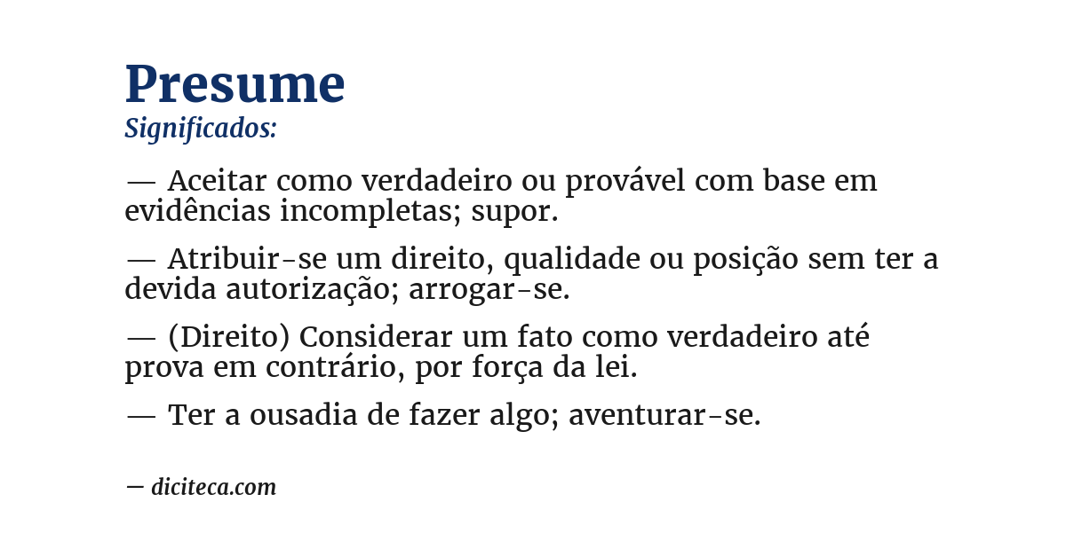 Significado de presume