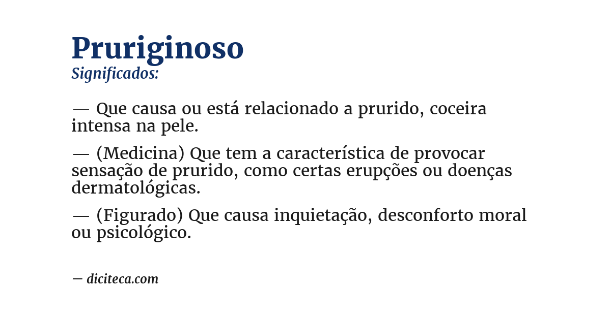 Significado de pruriginoso