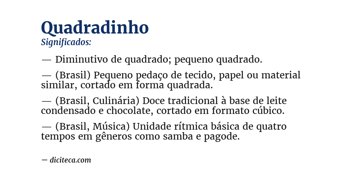 Significado de quadradinho