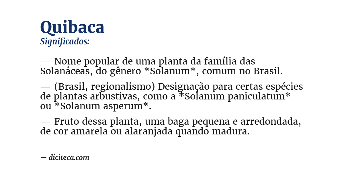 Significado de quibaca