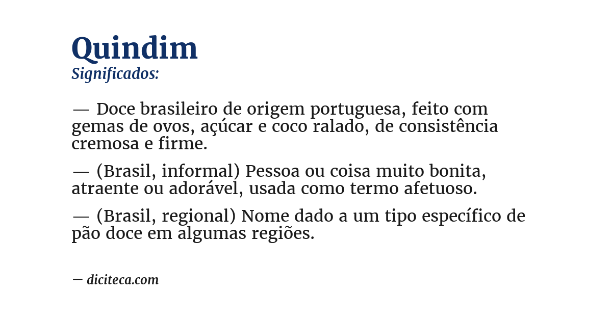 Significado de quindim