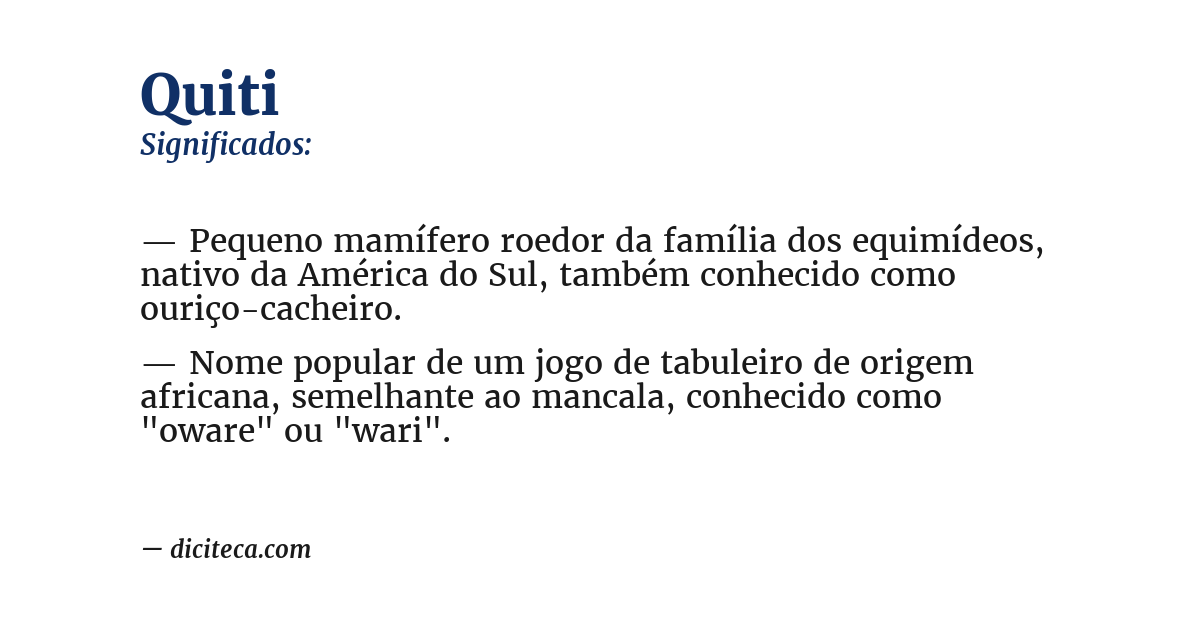 Significado de quiti