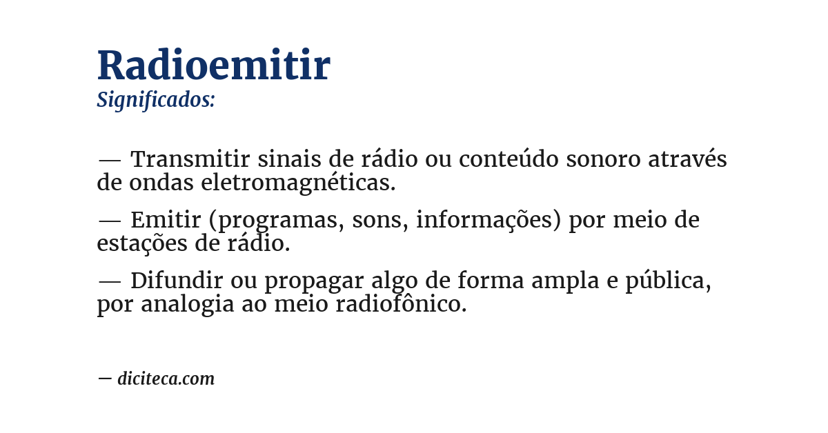 Significado de radioemitir