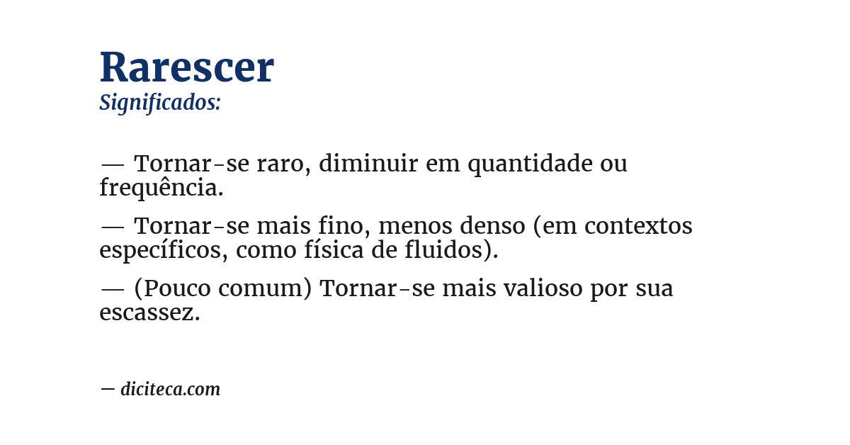 Significado de rarescer