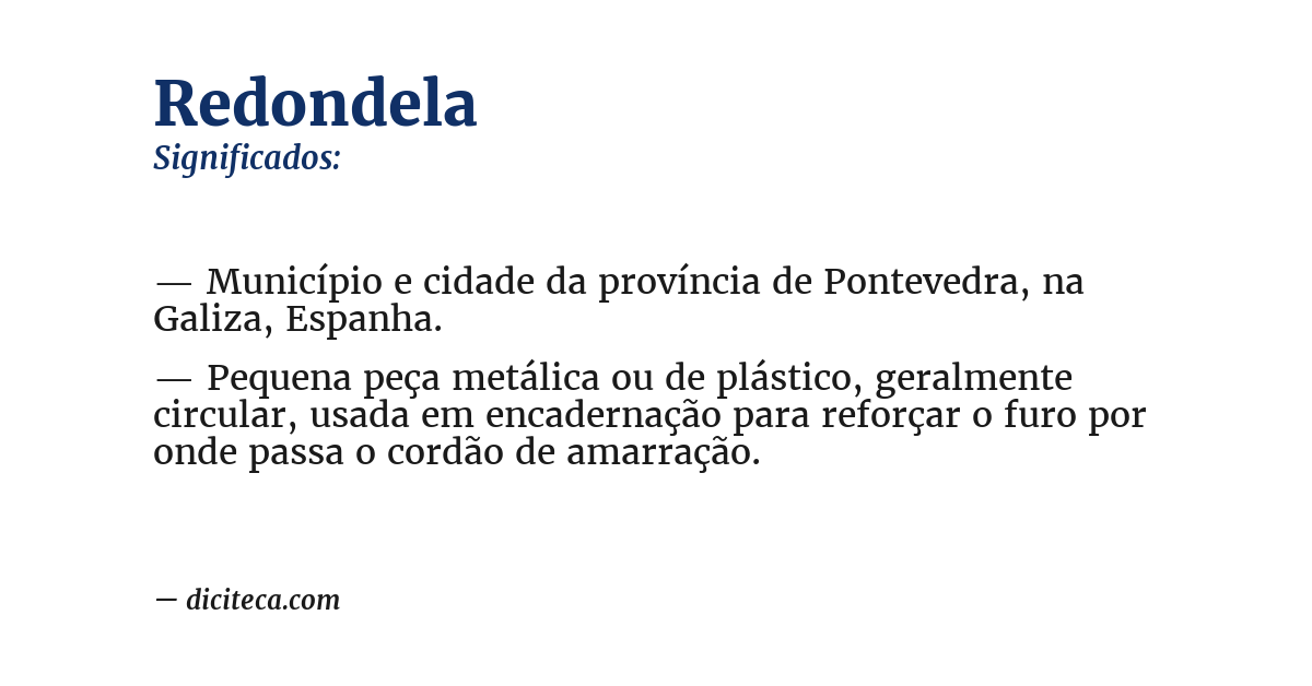 Significado de redondela