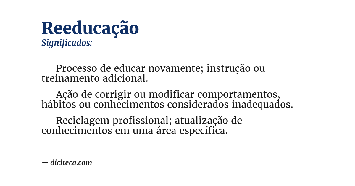 Significado de reeducação