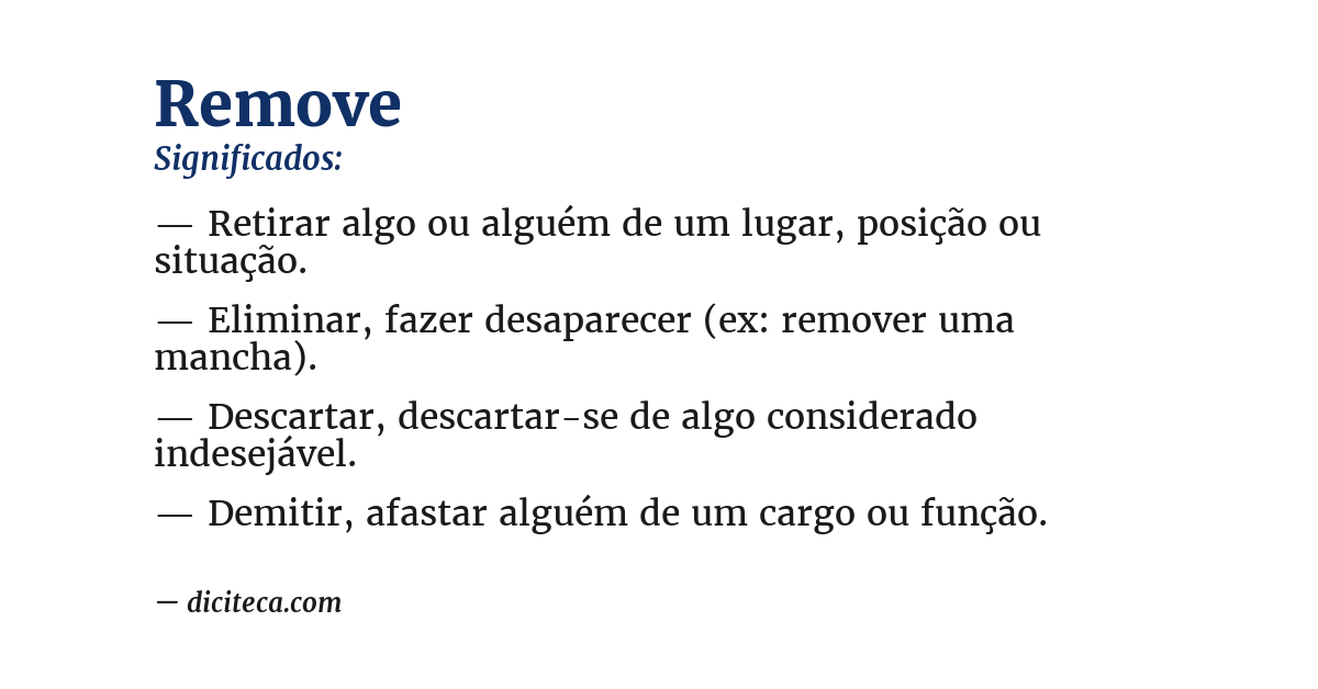 Significado de remove