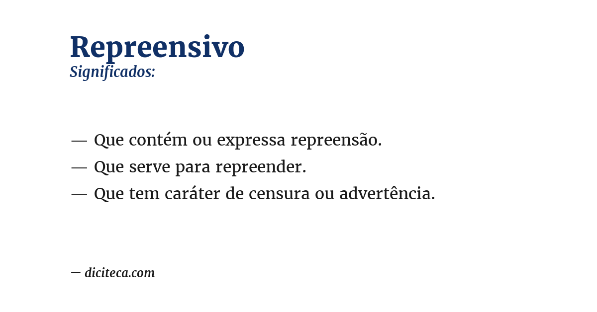 Significado de repreensivo
