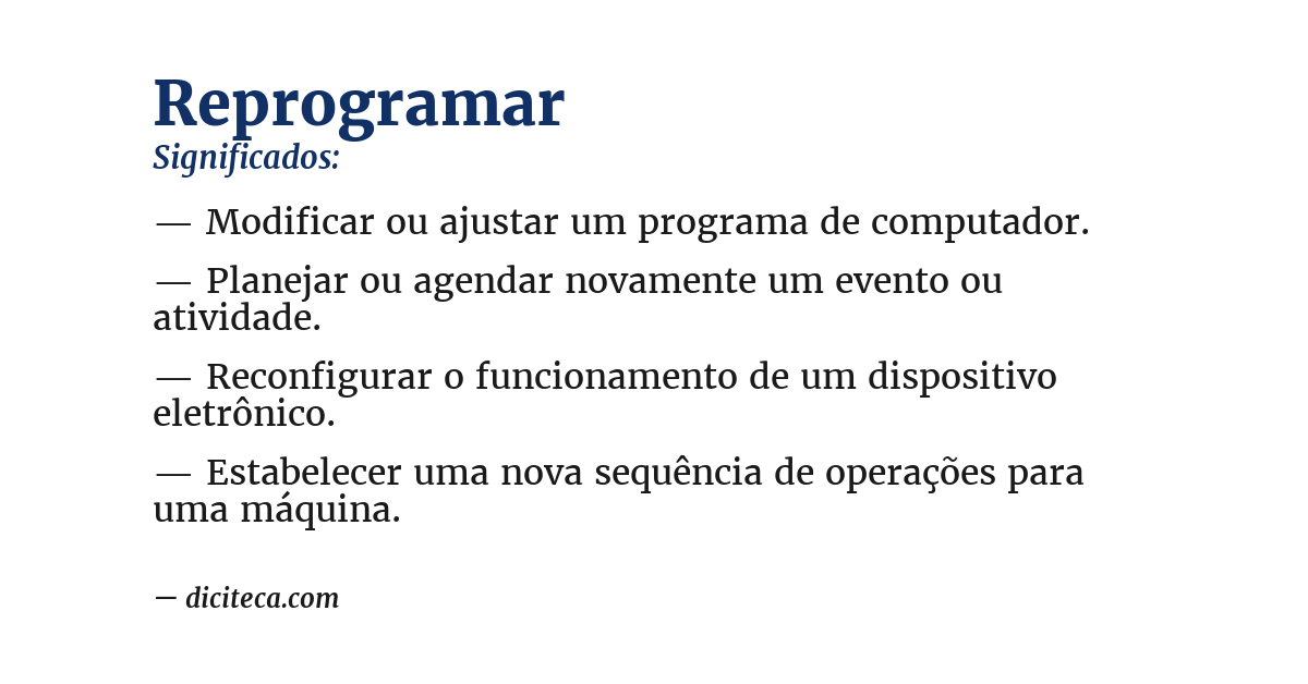 Significado de reprogramar