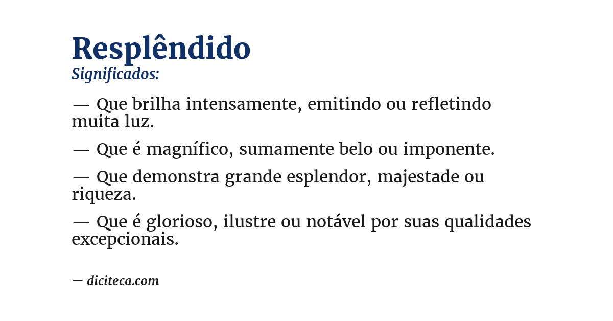 Significado de resplêndido