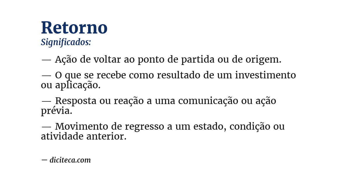 Significado de retorno